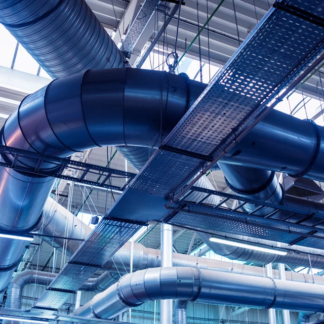 Clean medical pipes in ceiling
