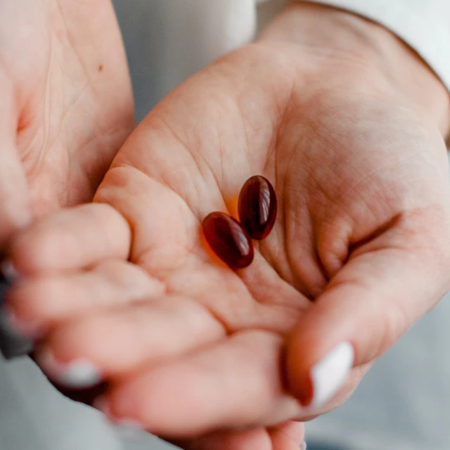 Hand holding protein