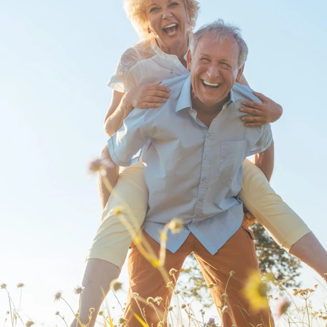 Happy elder couple enjoying time togeather