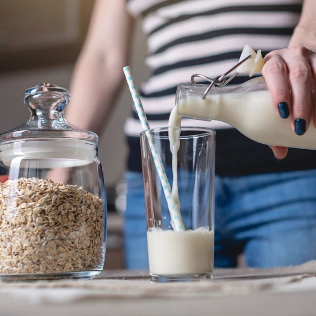 Plant based trend pouring milk