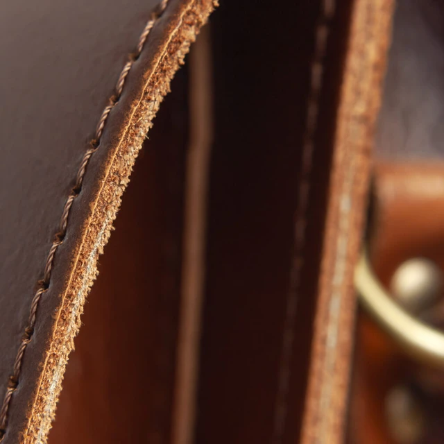 Technical industries Leather bag closeup