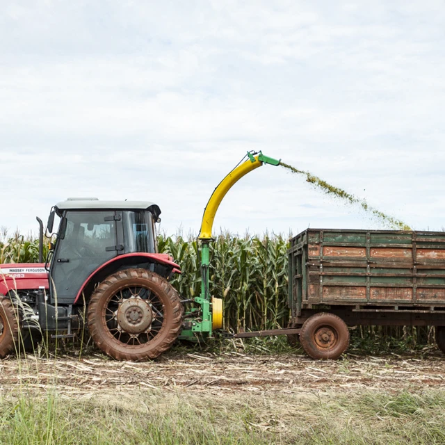 Tractor on a cornfield