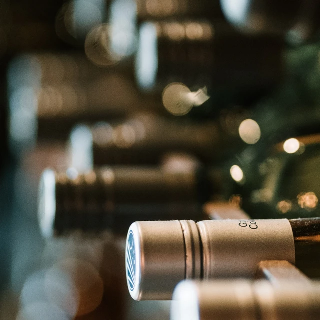 Wine on storage rack