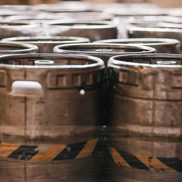 Beer canisters in storage