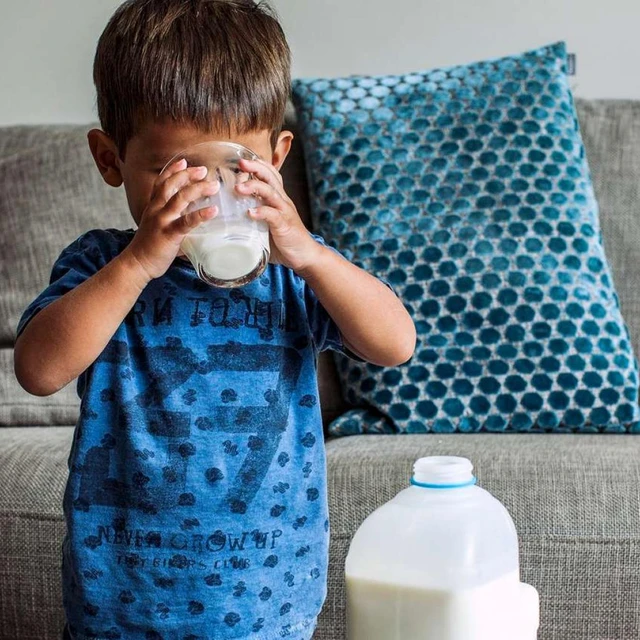 Boy drinking milk