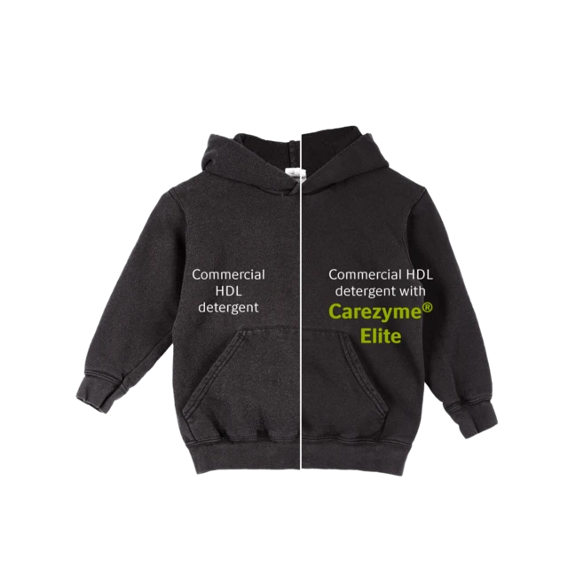 Hoodie result with the Carezyme Elite Solution