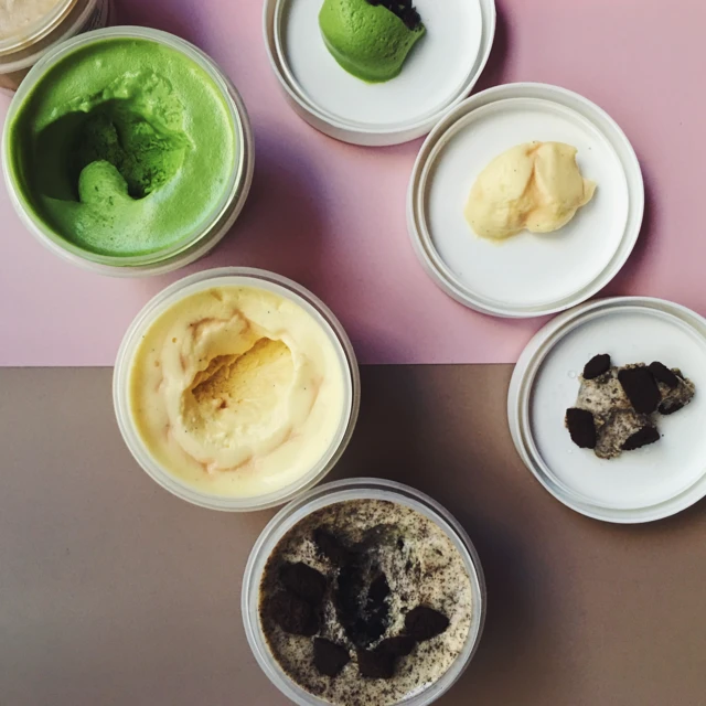 Ice cream in containers