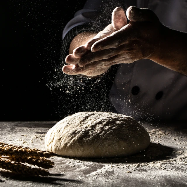 kneading bread