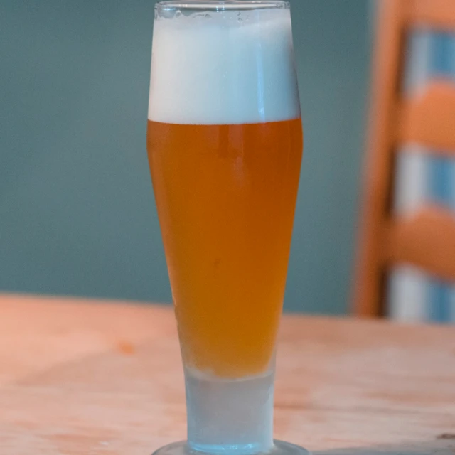 light beer with foam