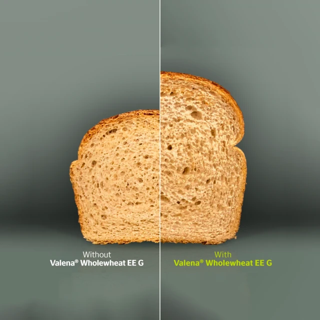 Demo slider with and without Valena® Wholewheat EE G