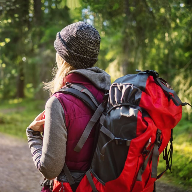 Lady go hiking