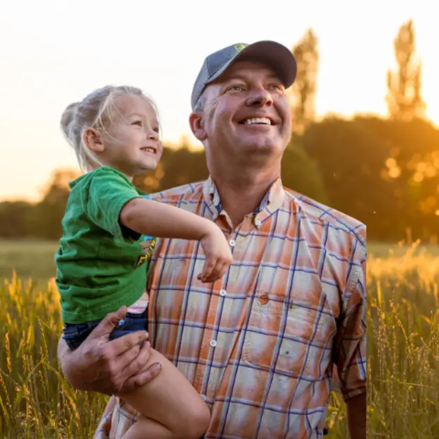 Farmer with child