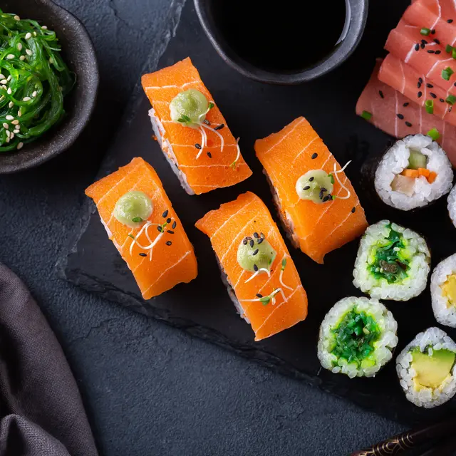 plant-based sushi with boosted umami flavors