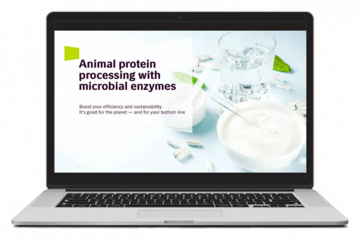 Animal protein processing with microbial enzymes
