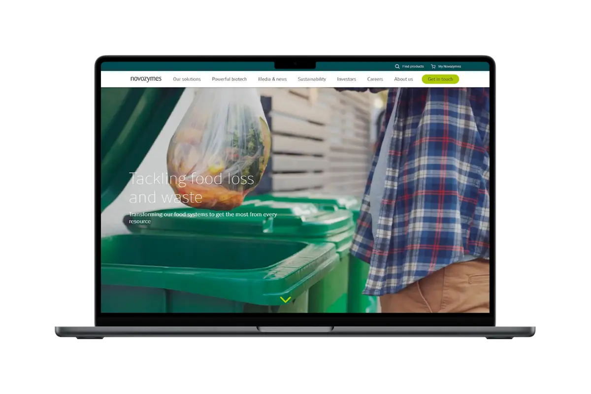 Tackling food loss and waste web-page on laptop