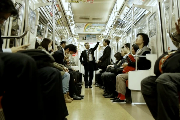 People in metro
