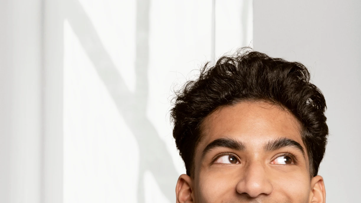 mans head