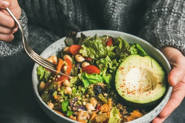 Healthy protein plant salad