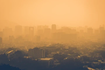 heavy smog over city