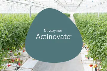 greenhouse with logo of Novozymes Actinvoate