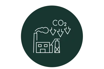 factory icon with lower CO2 emission  