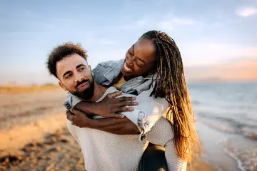 Healthy couple smiling